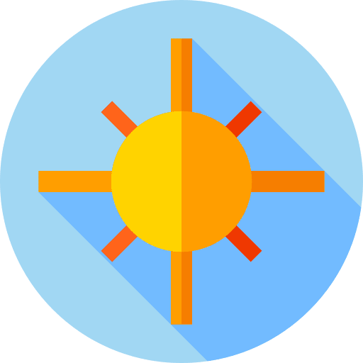 Sun warm forecast sunny icon Sun warm forecast sunny icon
