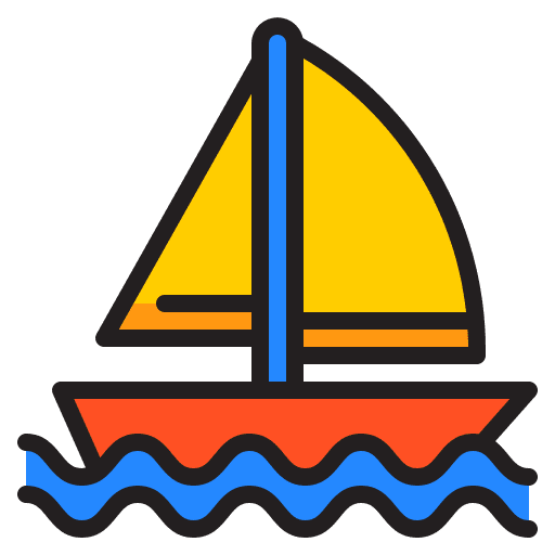 Sailboat yatch sea ship icon