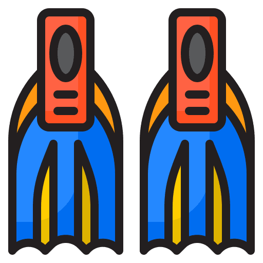 Flippers fins diving sea icon