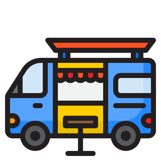 Food truck truck transport vehicle icon