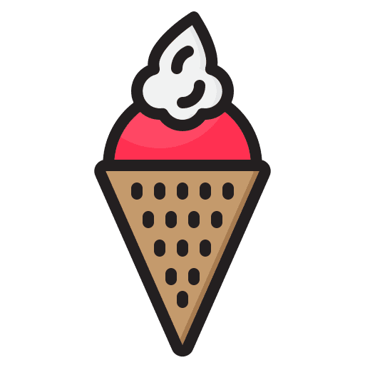 Ice cream summertime dessert food and restaurant icon