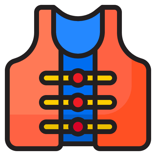 Life jacket life vest high visibility vest security icon