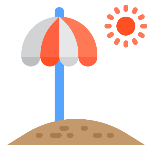 Beach umbrella summer vacation sunbed icon Beach umbrella summer vacation sunbed icon