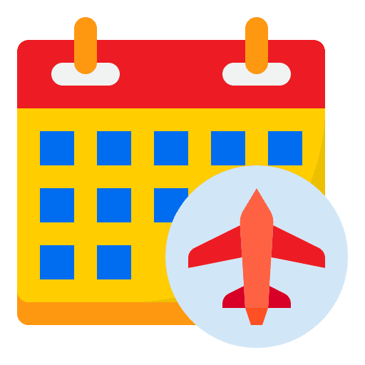 Calendar day travel flight icon Calendar day travel flight icon