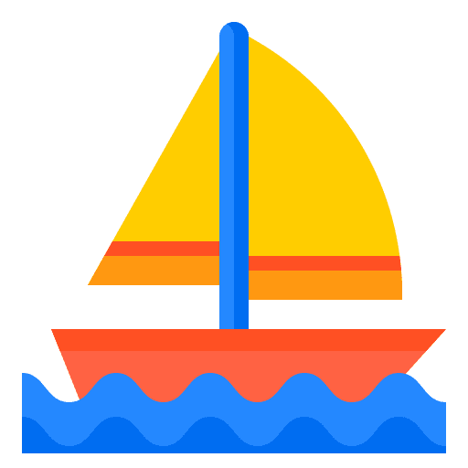 Sailboat travel ship transportation icon