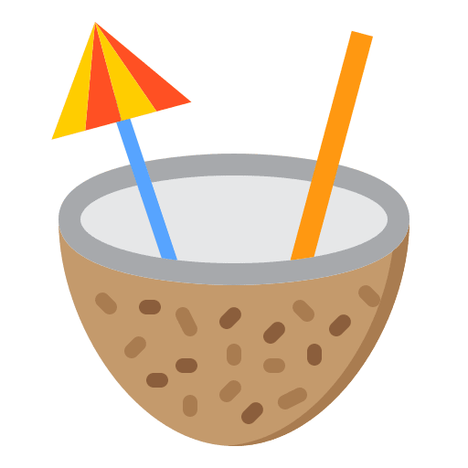 Coconut drink straw spring tropical icon Coconut drink straw spring tropical icon