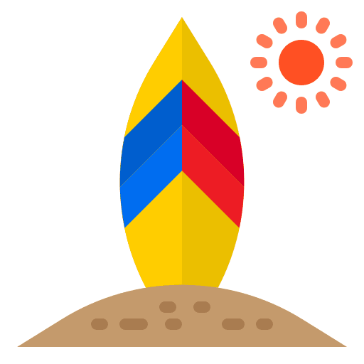 Surfboard equipment surfboard beach icon Surfboard equipment surfboard beach icon