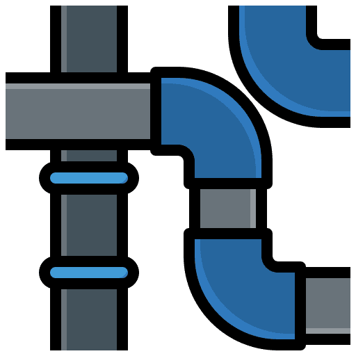 Pipe construction and tools furniture and household installation icon