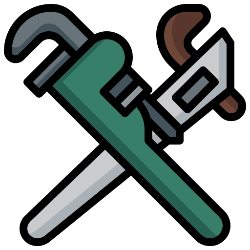 Pipe wrench construction and tools pipeline plumber icon