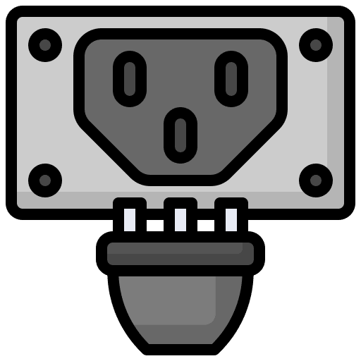 Power cable socket plug strip power cable icon