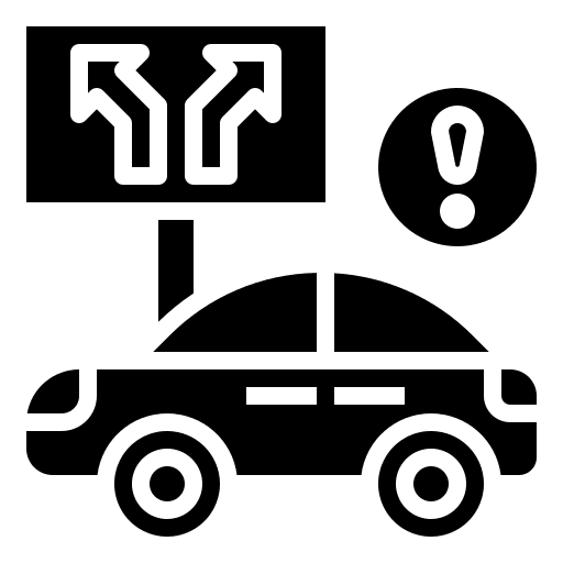Emergency diversion car direction transportation icon Emergency diversion car direction transportation icon