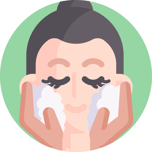 Washing face cleanser hygiene routine icon