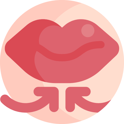 Lip massage treatment circular arrow beauty icon