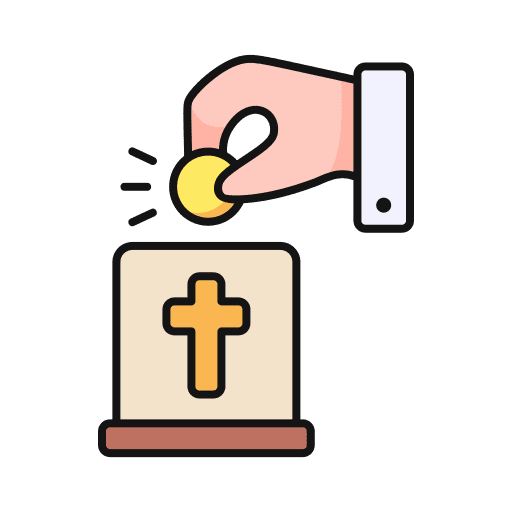 Alms money hands and gestures christianity icon