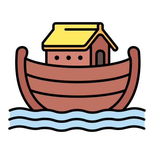 Noah ark bible story boat icon