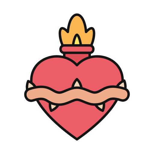 Sacred heart fire cult jesus icon