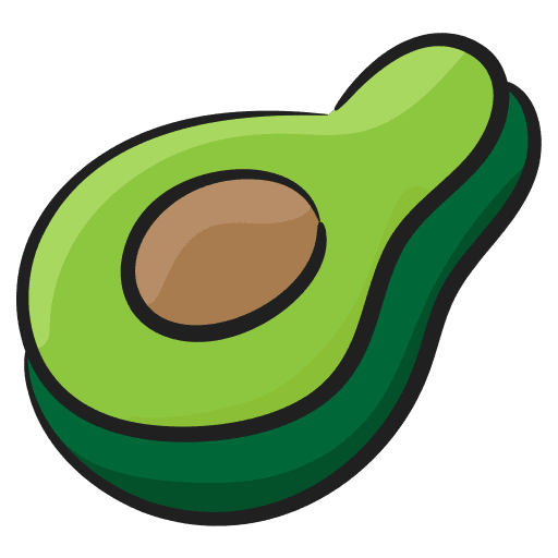 Avocado vegetarian diet food and restaurant icon