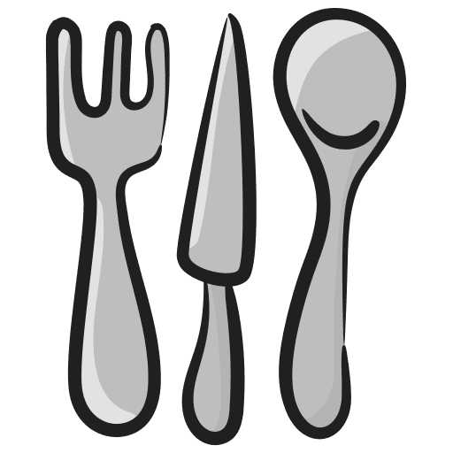 Cutlery fork spoon metal icon