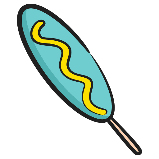 Corn dog stick corn dog fast food icon