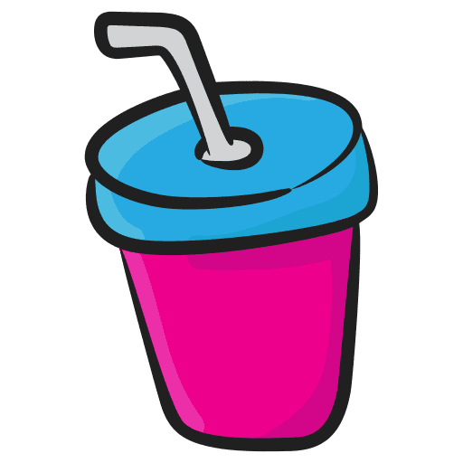 Disposable disposable straw soft drink icon