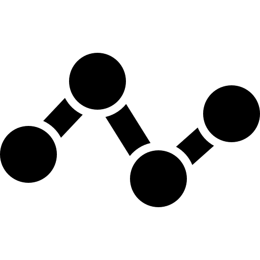 Line chart connection business and finance seo and web icon