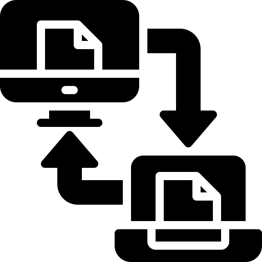 Transfer data laptop networking data icon Transfer data laptop networking data icon