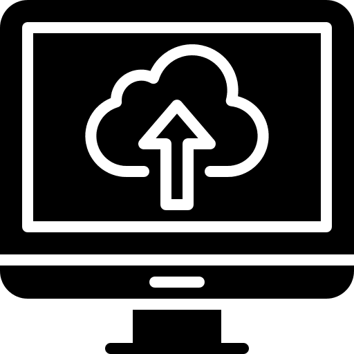 Computer upload screen television icon Computer upload screen television icon