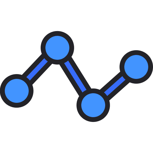 Line chart seo and web line graph line icon