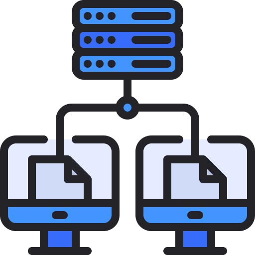 Cloud computing network database data icon Cloud computing network database data icon