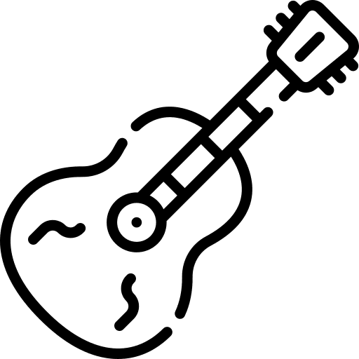Acoustic guitar music and multimedia musician orchestra icon Acoustic guitar music and multimedia musician orchestra icon