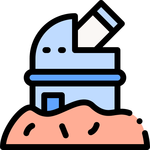Observatory architecture and city research space icon