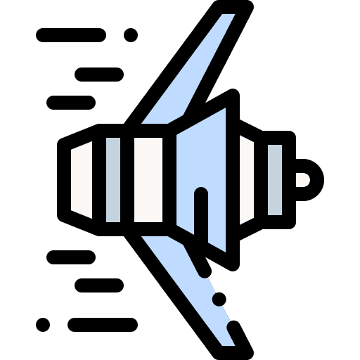 Voyager space ship capsule transportation icon