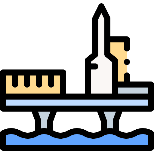 Launch rocket sea architecture and city icon Launch rocket sea architecture and city icon