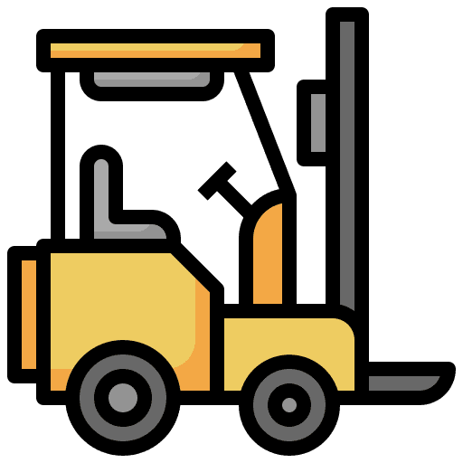 Forklift transportation parcel lift icon
