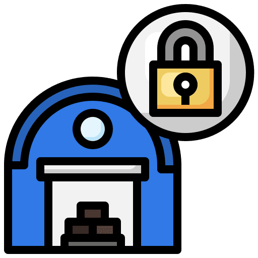 Lock factory stock shipping and delivery icon