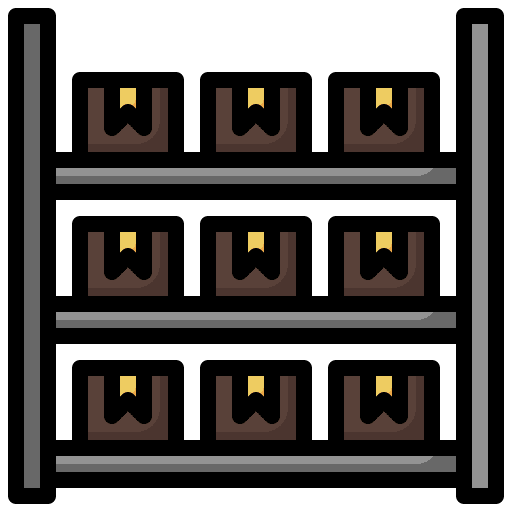 Shelf stock shipping and delivery delivery box icon