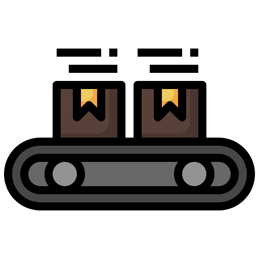 Conveyor belt logistics delivery cargo shipping and delivery icon Conveyor belt logistics delivery cargo shipping and delivery icon