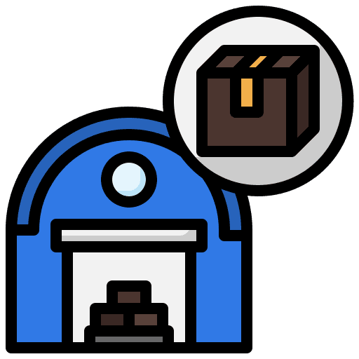 Stock factory package logistics icon Stock factory package logistics icon