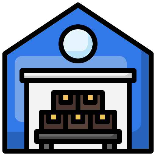 Warehouse box storage shipping and delivery icon Warehouse box storage shipping and delivery icon