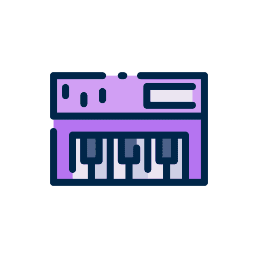 Synthesizer piano organ musical instrument icon Synthesizer piano organ musical instrument icon