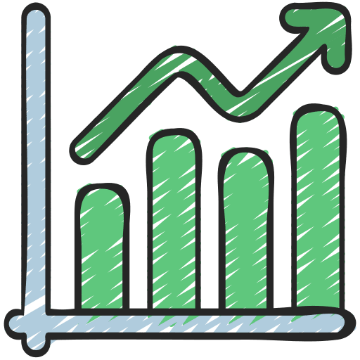 Profit growth chart marketing business and finance icon