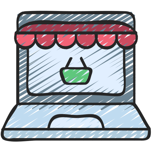 Ecommerce online shopping commerce and shopping store icon