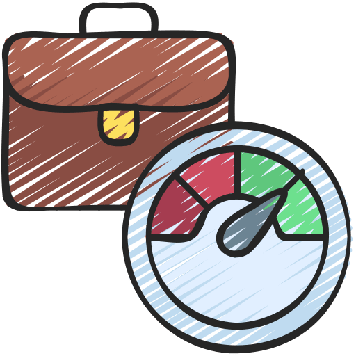 Performance speedometer gauge business and finance icon