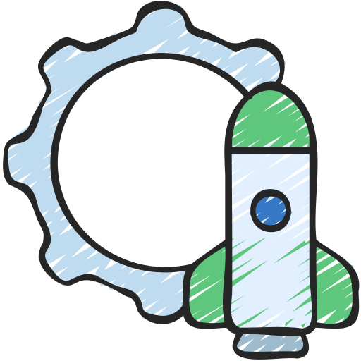 Rocket launch project startup business and finance icon