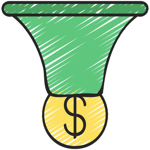 Sales funnel filter dollars sales funnel icon