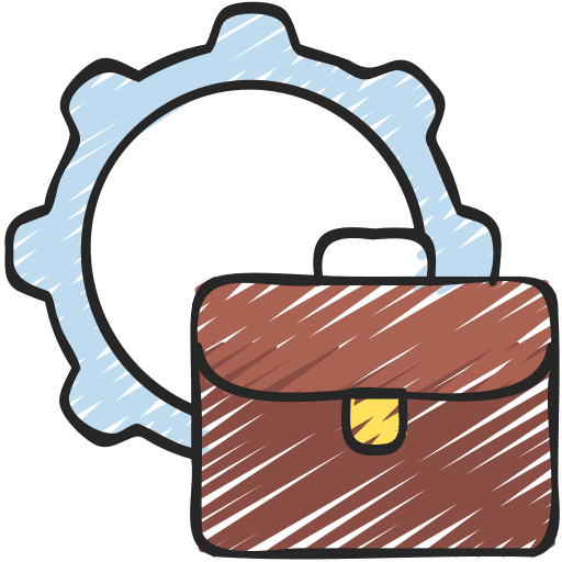 Business gear professional briefcase icon