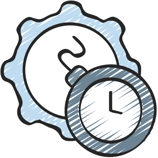 Deadline clock gear organization icon