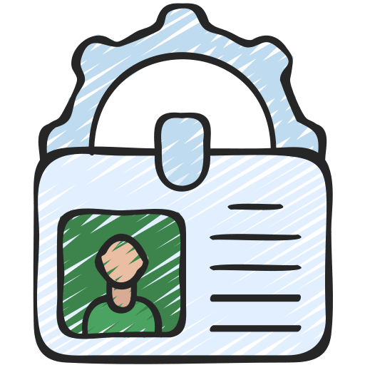 Id card gear identity pay card icon