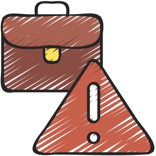 Risk management business and finance security signaling icon