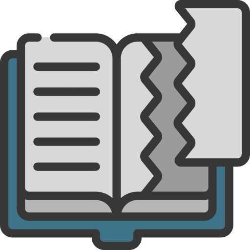 Torn page reading page read icon